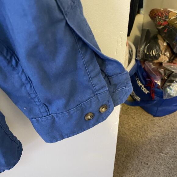 Carhartt Shirt Mens L Blue Retro Logo Resin Designs Vintage Button Up 90s Y2K - Picture 10 of 10